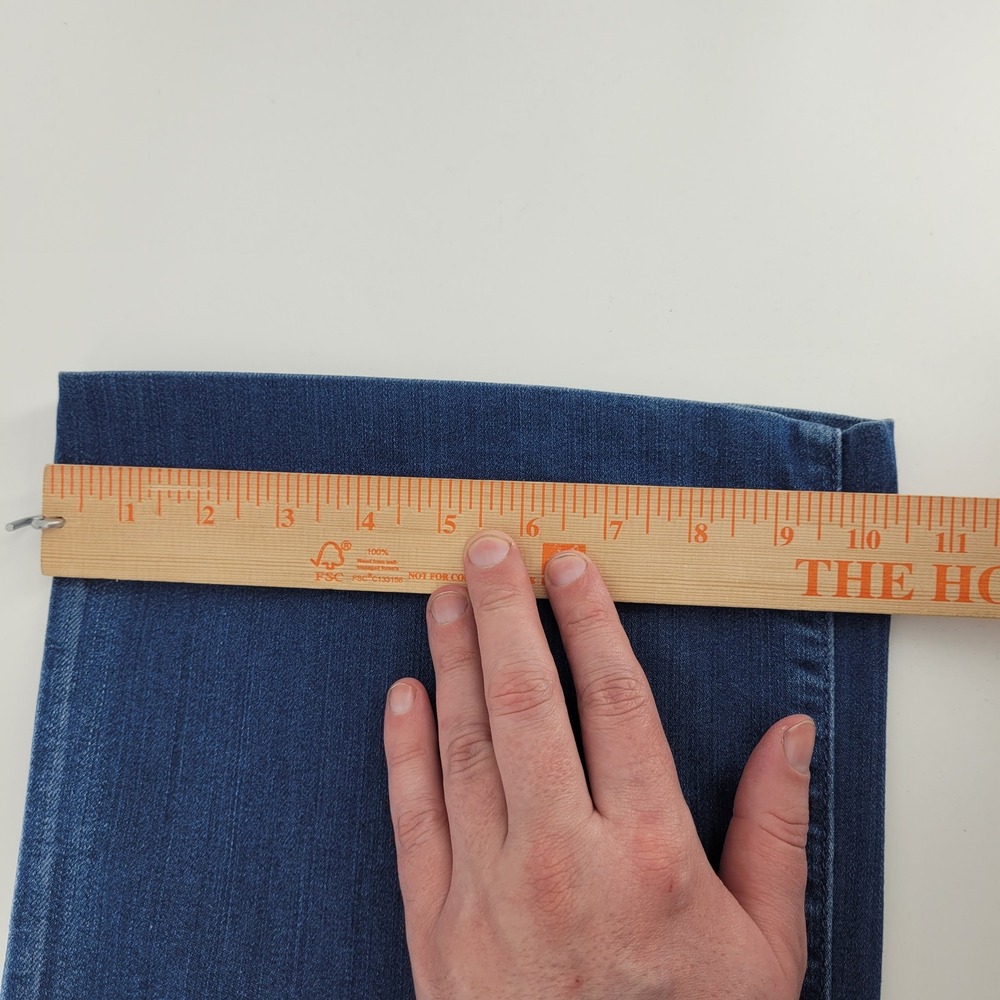 7‎ For All Mankind Dojo Jeans 28 Womens Blue Flare Leg Low Rise Denim Stretch - Picture 7 of 8